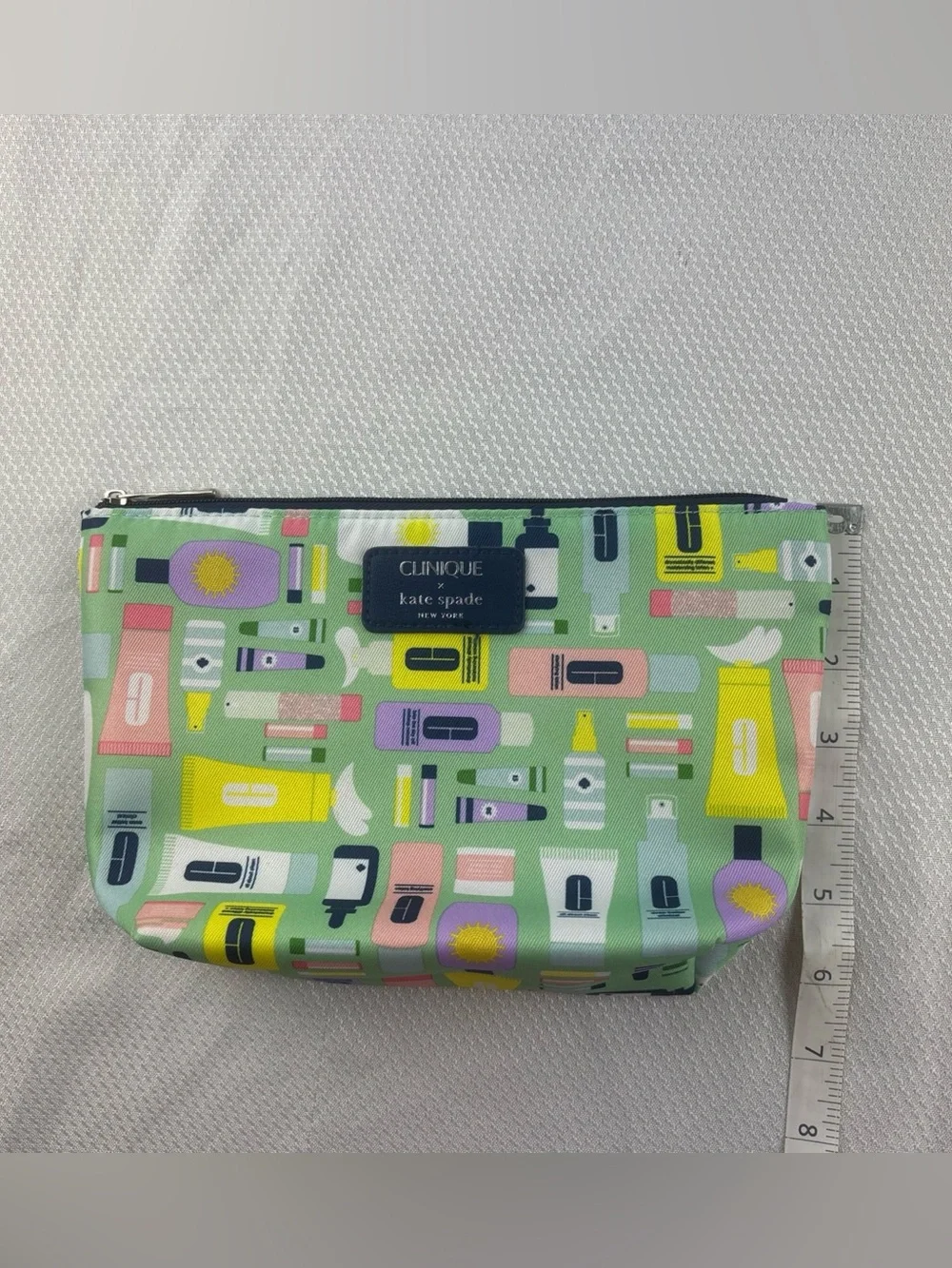 Clinique x Kate Spade New York Makeup Pouch Toiletries Colorful Zip Up Case